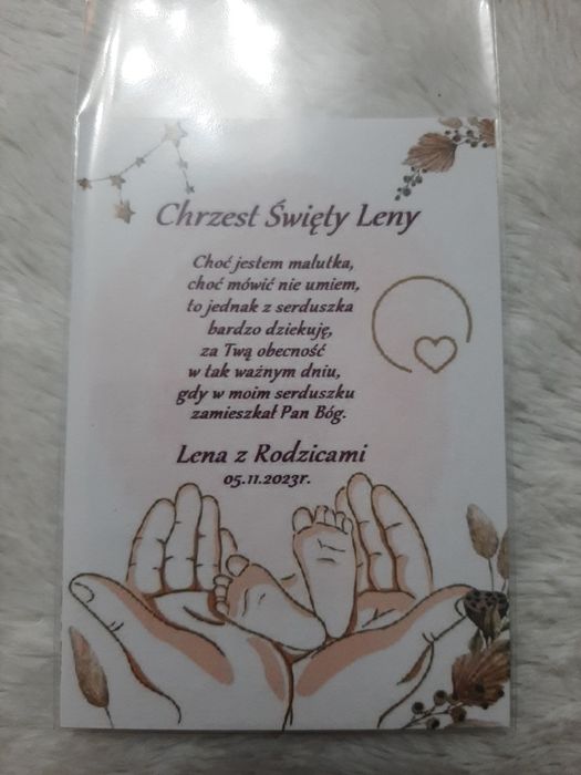 Podziękowanie dla gości Chrzest Święty