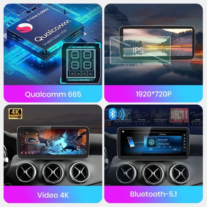 Rádio Android 8/128GB Mercedes CLA A GLA W176 C117 X117 x156 CARPLAY