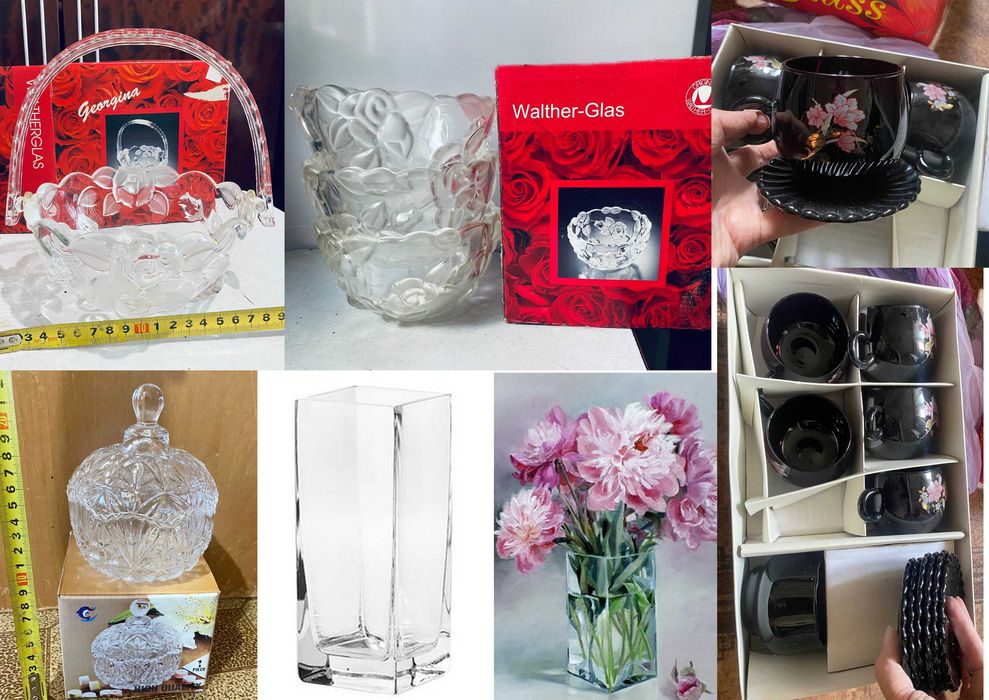 Посуда стеклянная новая в коробке