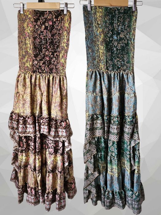 HISZPANKA Sukienka jedwab asymetryczna Boho India