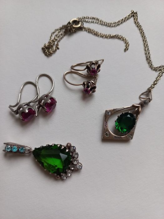 Серьги и кулоны 875проба звезда