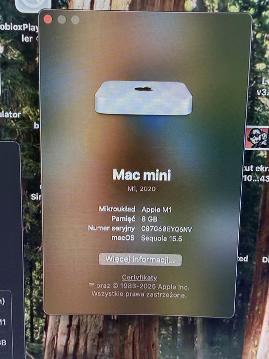 Komputer Apple Mac mini M1 256gb 8gb pamieci