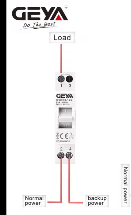 Перекидний автомат GEYA 1P 63A 3-х позиційний автомат