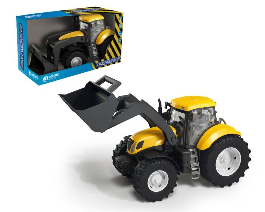 Traktor Żółty Z Łyżką W Pudełku Bruder