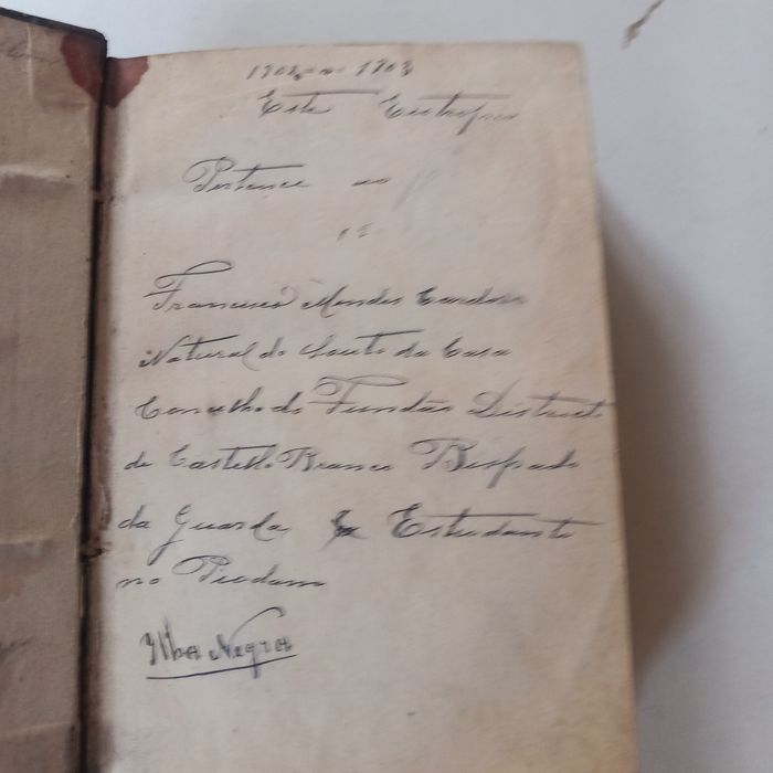 Livro séc XIX de José Vicente Gomes de Moura