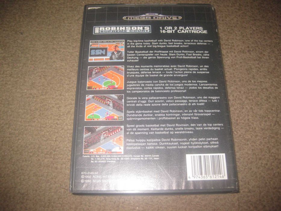 Jogo "David Robinson`s Supreme Court" para Sega Mega Drive
