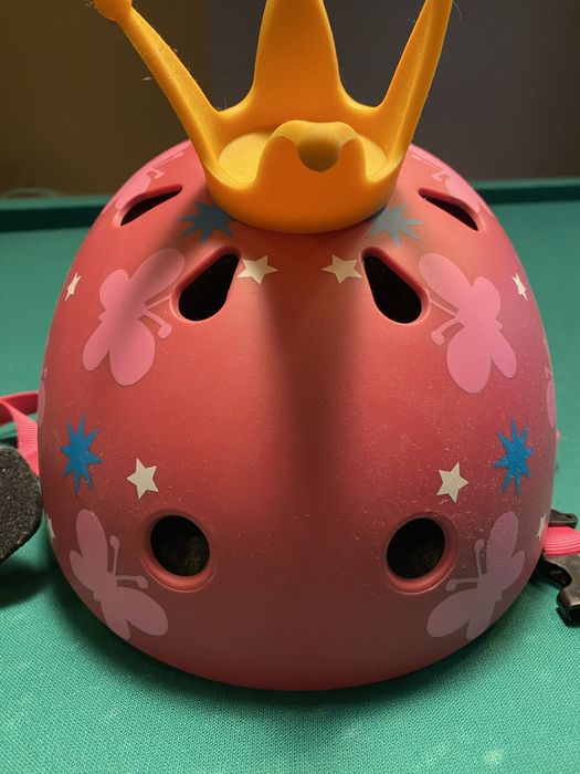 Kask rowerowy dziewczęcy, korona, rozmiar 52-57
