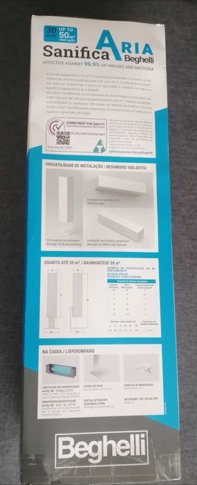 Purificador de ar novo Sanifica Aria Beghelli