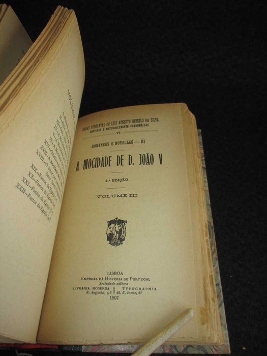 Livro A Mocidade de D. João V Luís Augusto Rebelo da Silva 1907