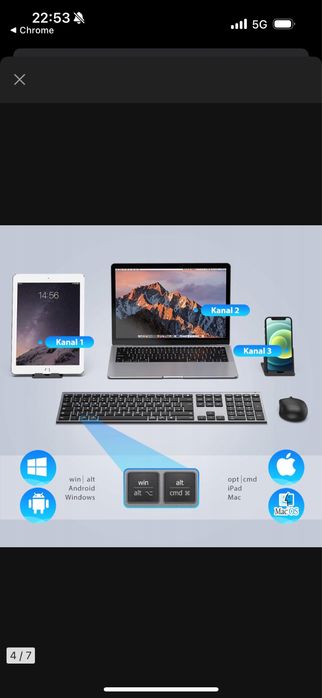 Klawiatura myszka bluetooth przewodowe iclever