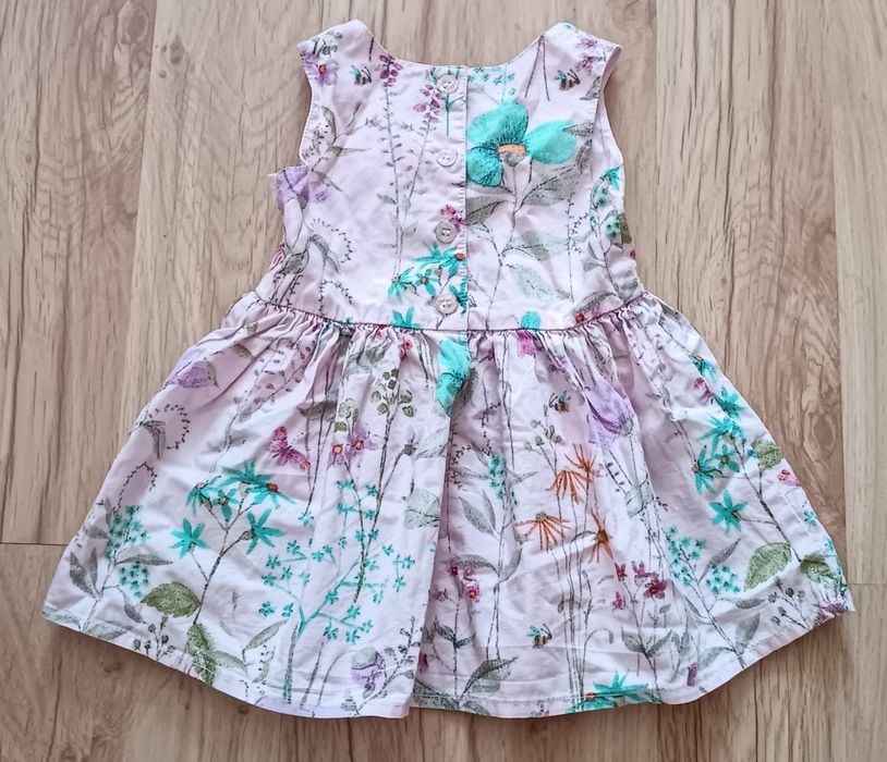 Next 62 kwiecista sukienka różowa dla dziewczynki 3-6 m