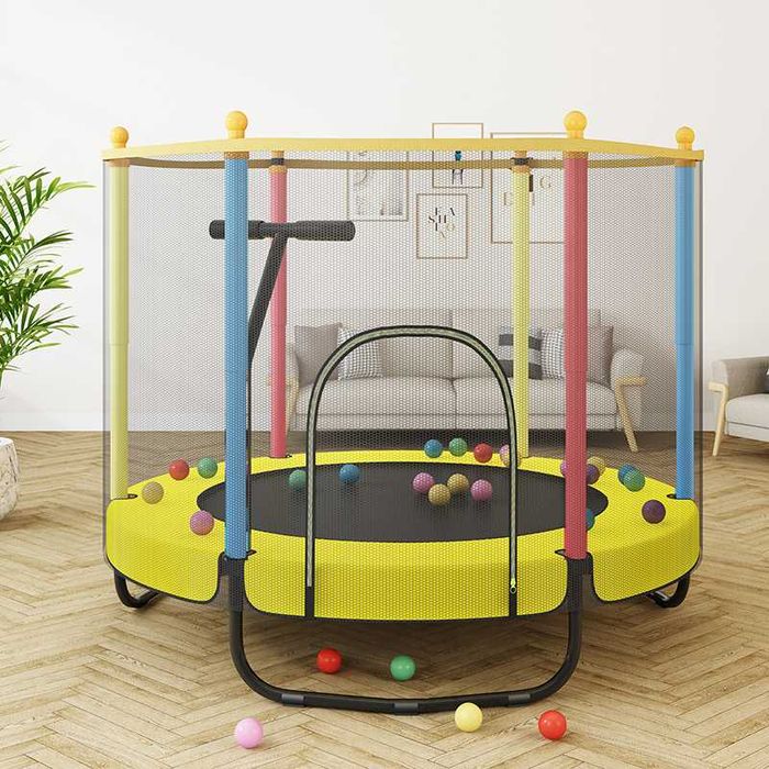 БАТУТ Funfit 252 cм з сіткою та драбинкою червоний, синій, зелений