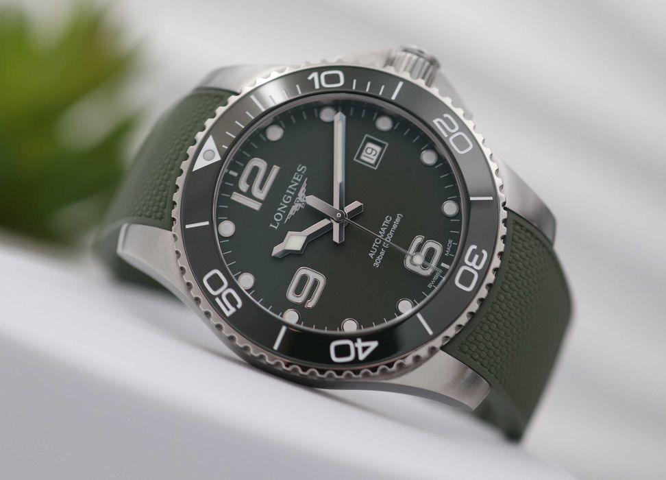Longines HydroConquest Automatic L3.782.4.06.9 NOWY Zielony Diver Zegarek Męski Automatyczny Swiss Made
