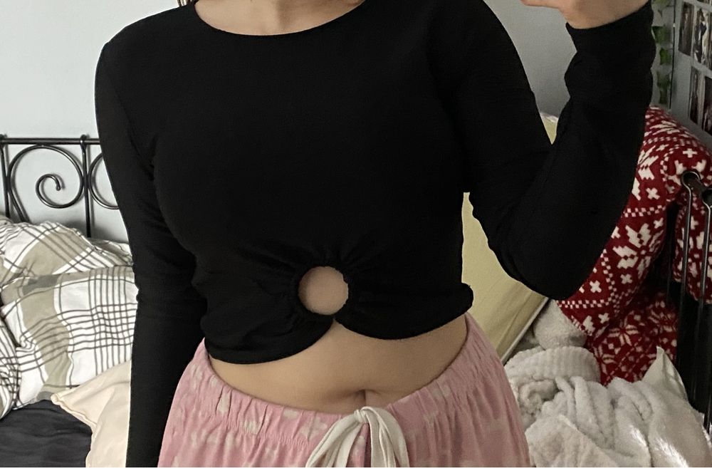 Czarna bluzka top
