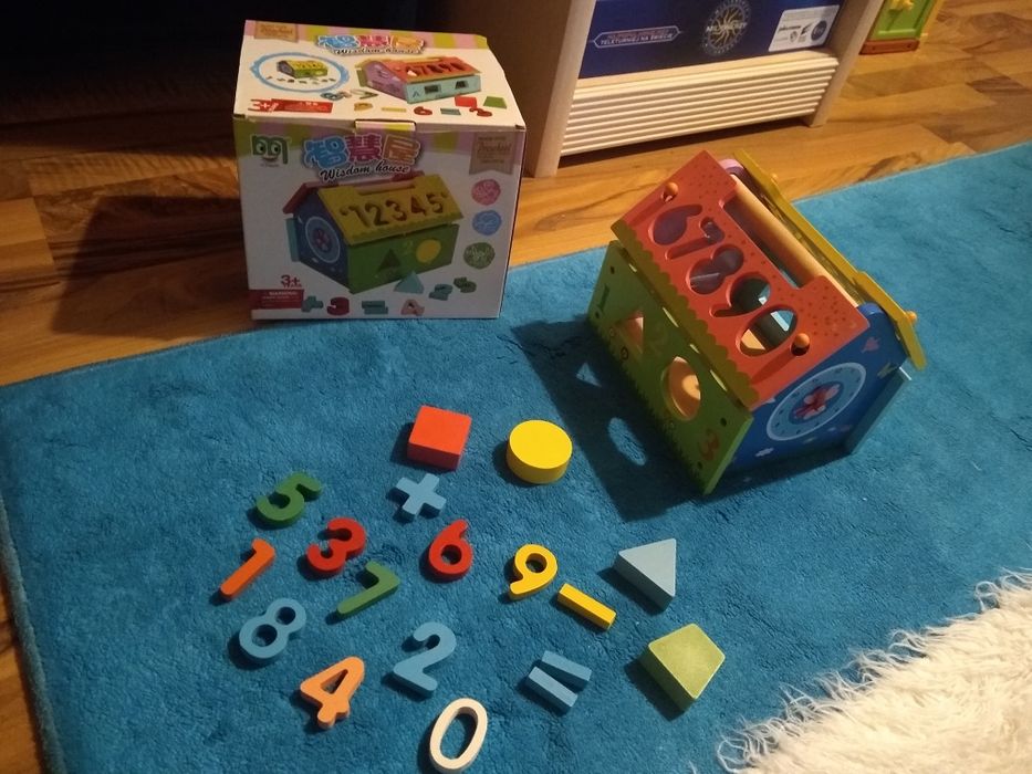 Klocki domek cyfry zegar ukladanka