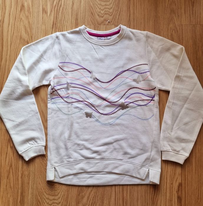 OFERTA PORTES- Camisolas Sweatshirt NOVA Branca Rosa Zippy (13-14Anos)