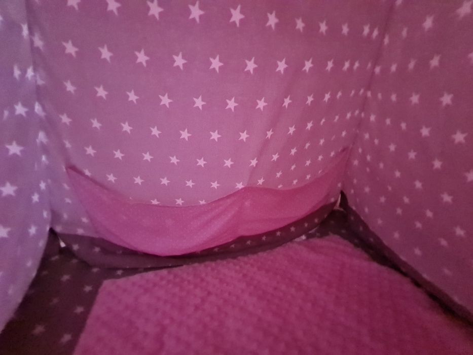 Tipi 100cm rozowo szary w gwiazdki piekny