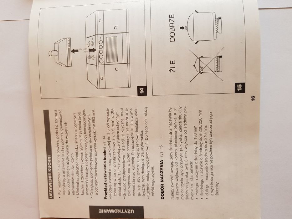 Kuchenka gazowa-elektryczna AMICA instrukcja obsługi, piec gazowy