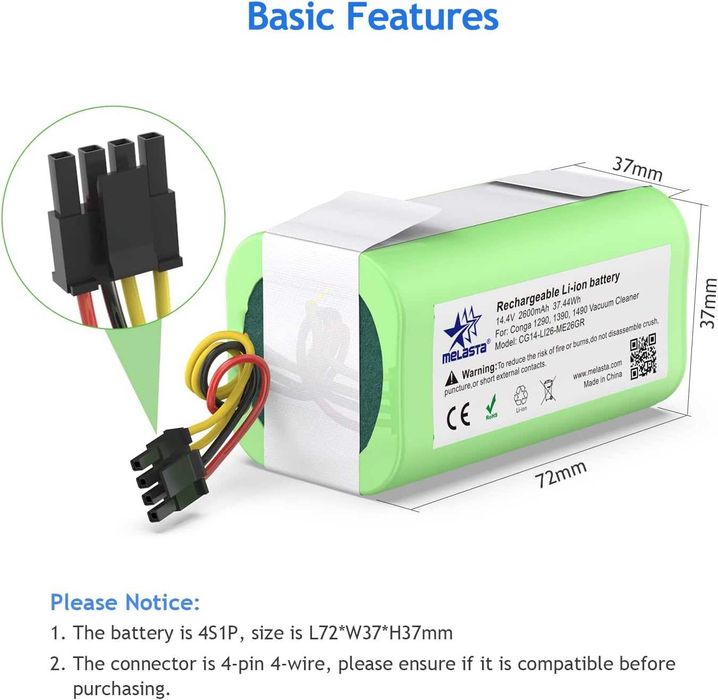 Akumulator litowo-jonowy 14,4 V 2600 mAh