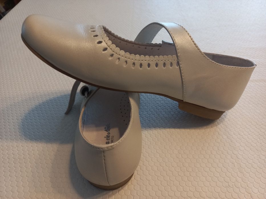 Sapatos menina em pele cerimónia (beje metalizado)
