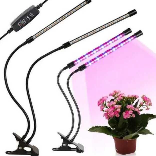 Фитолампа для растений 2 LED  на USB для рассады и цветов c таймером
