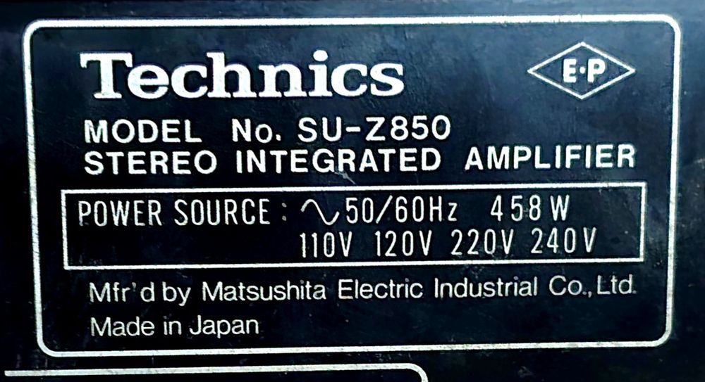 Amplificador Stereo TECHNICS SU-Z850 (Muito Raro)