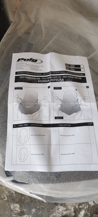Vidro puig Honda integra