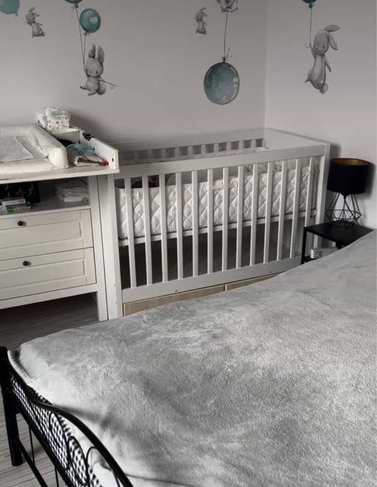 Zestaw 2w1 Łóżeczko dziecięce ikea + przewijak