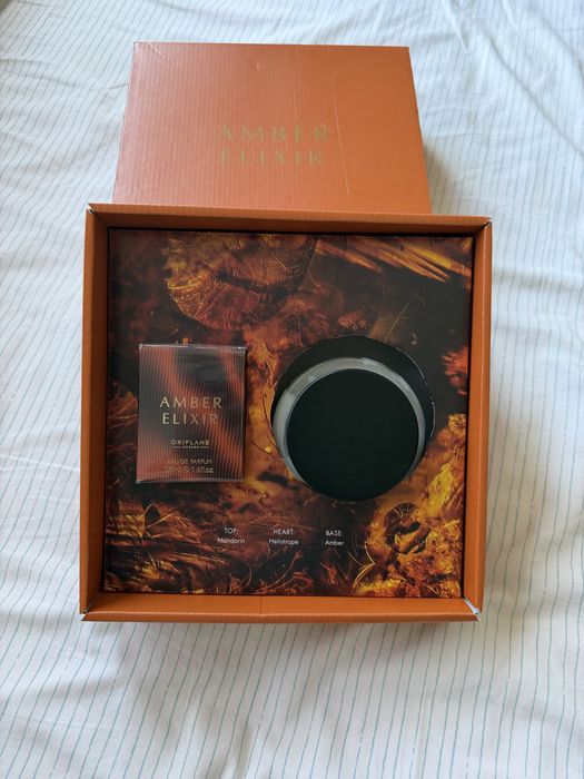 Conjunto perfume e creme Amber Elixir- Oriflame
