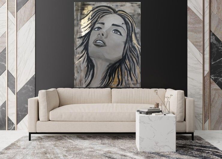 Nowoczesny obraz AKRYL 100x130 - Złocenia - Glamour