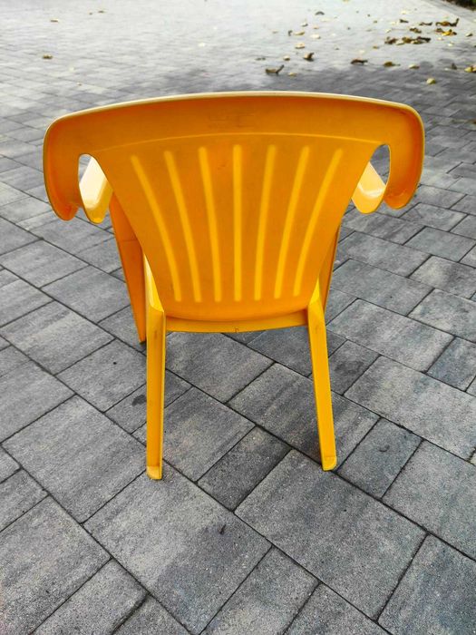 Krzesełka ogrodowe dla dziecka 3 sztuki żółte