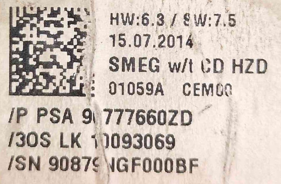 Conjunto de Botões 10093069 - PEUGEOT 308 SW II