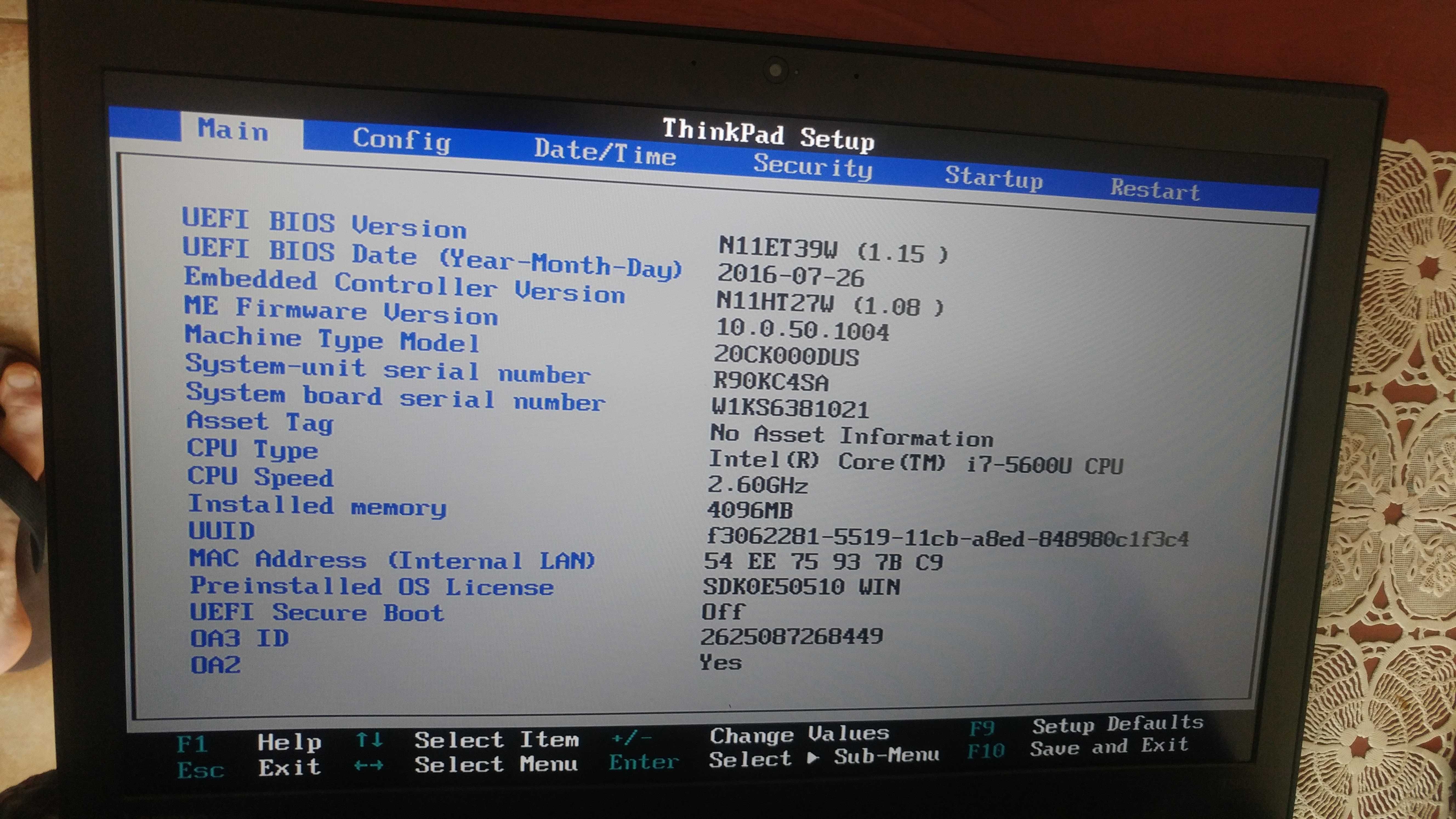 ThinkPad T550 (20CK000DUS) Ultrabook Intel Core i7 5600U (2.60 GHz
