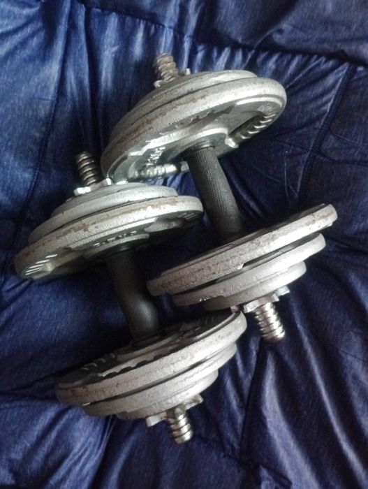 Гантели 20 кг, металлические, хромированные