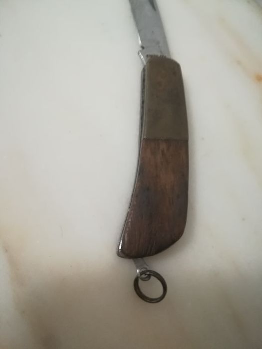 Mini canivete com cabo em madeira