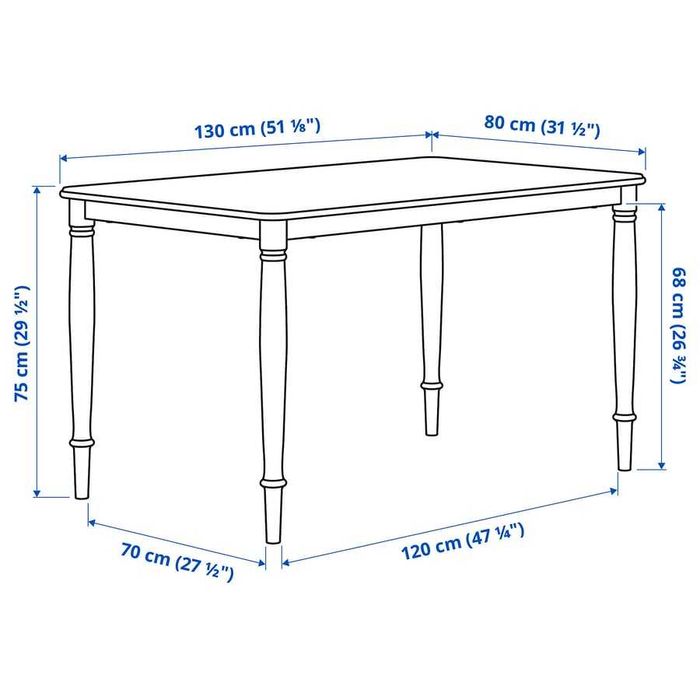 Conjunto Mesa Ikea Dandeyrd branca e madeira com cadeiras