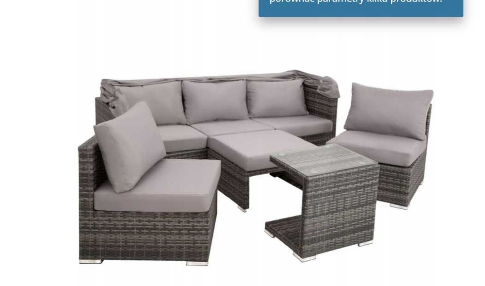 Zestaw rattanowy plus stół i krzesła