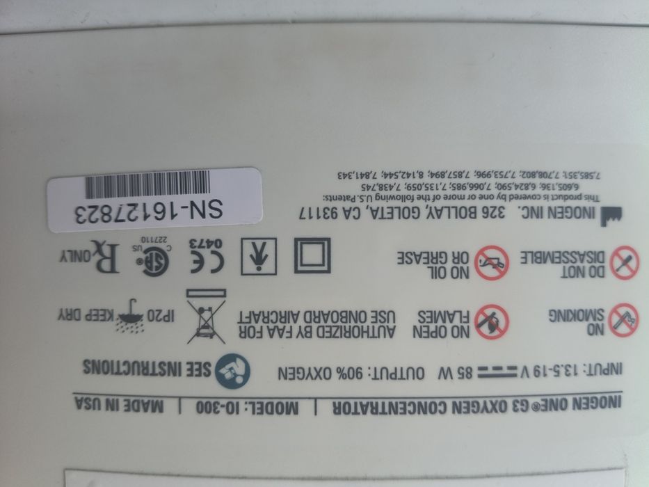 InogenONE G3 koncentrator 2 baterie