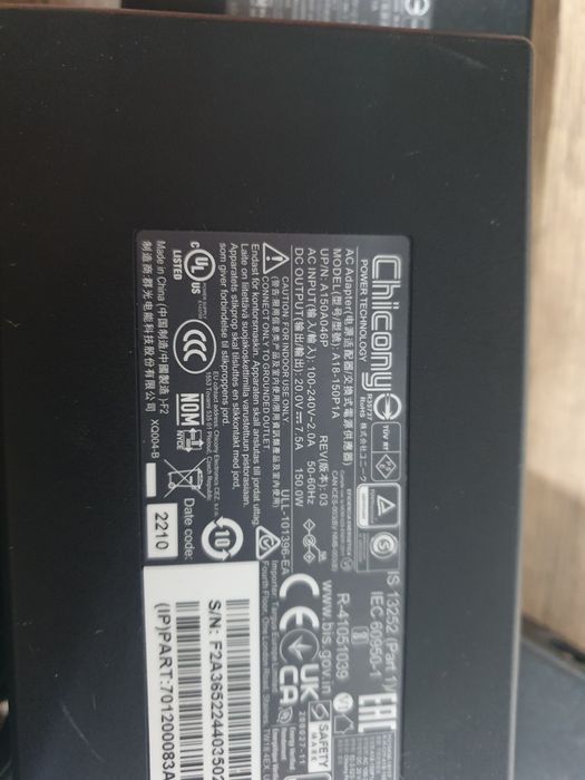 Зарядка зарядное блок питания живлення Chicony 150w 20v/7.5a 7.4×5.0мм
