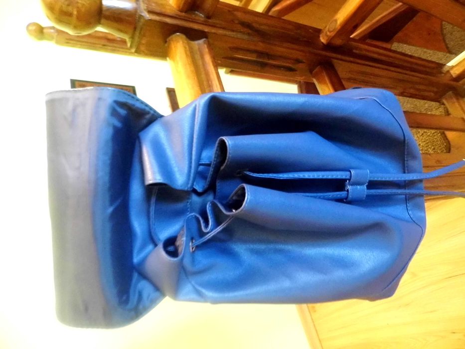 Plecak granatowy z eko skóry i etui na telefon, nowe