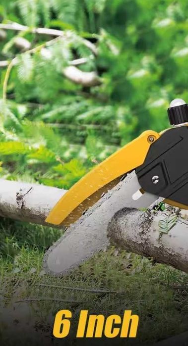 Mini motosserra com extensor e 2 baterias
