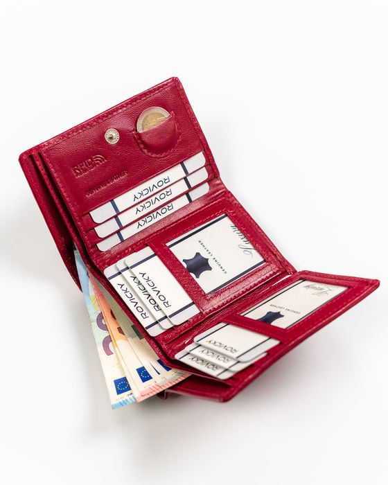 skórzany portfel z zewnętrzną portmonetką - rovicky