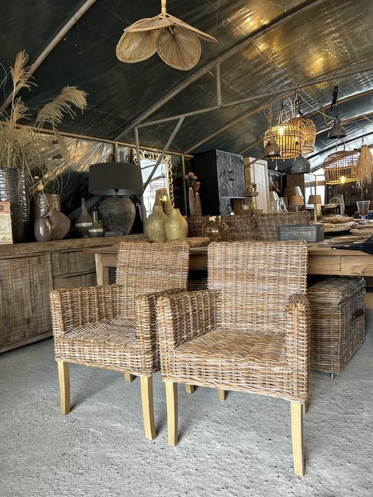 Fotel rattan komplet 2szt. Loberon farmhouse rustykalne komplet