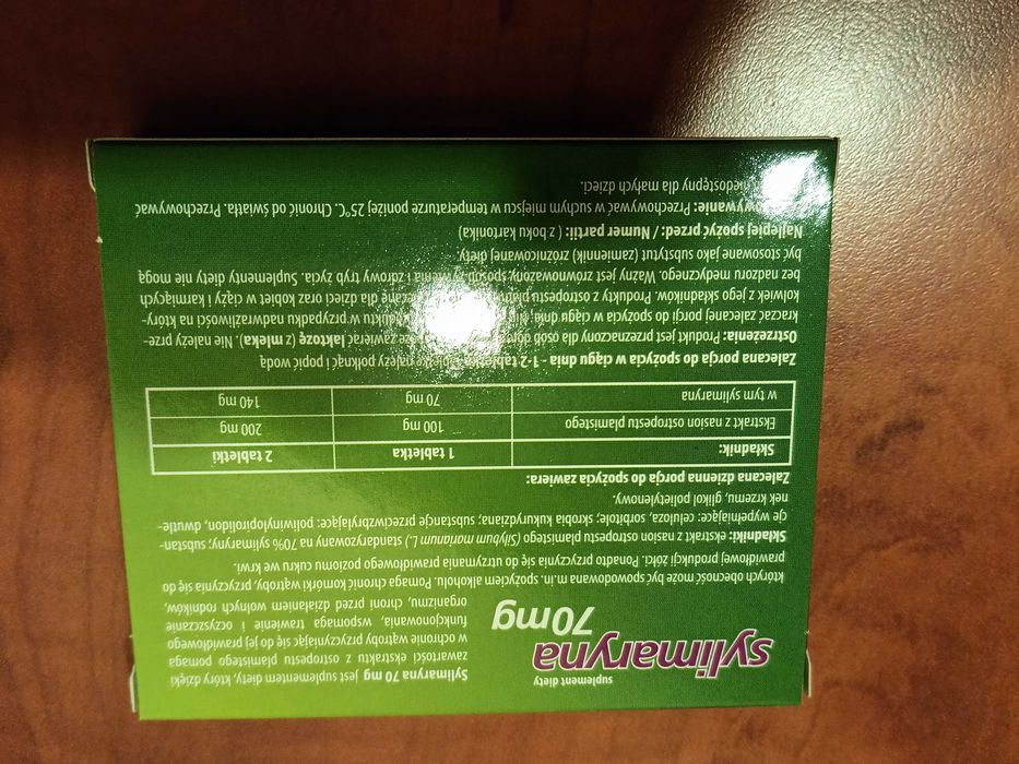 Sylimaryna 70 mg 30 tabletek ochrona wątroby poprawa trawienia