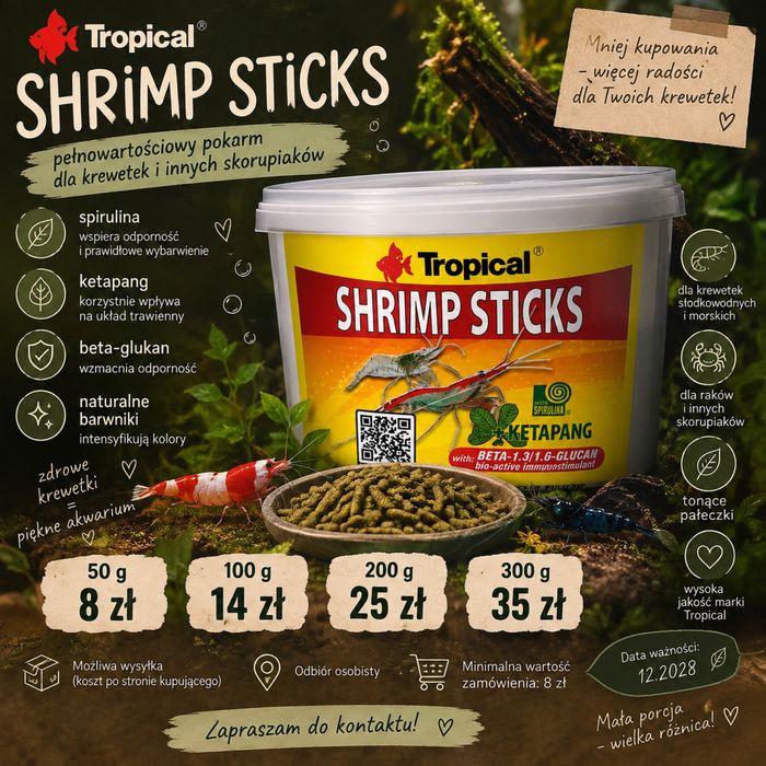 Tropical Shrimp Sticks – pokarm dla krewetek | 50–300 g