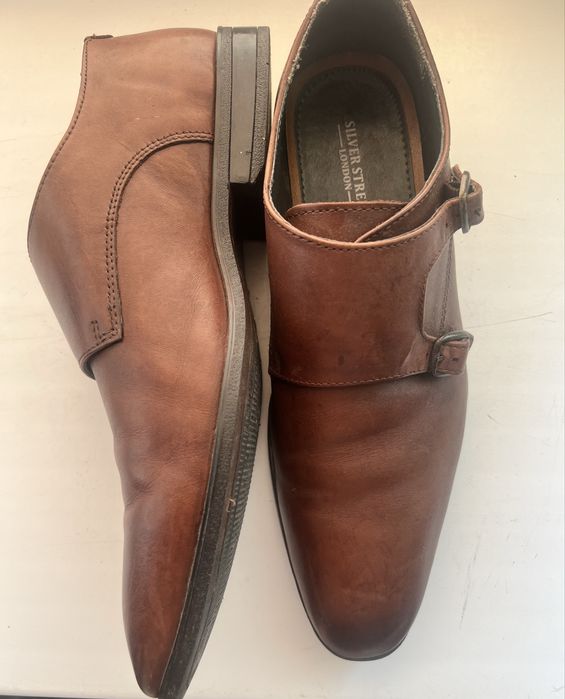 Классические мужские кожаные туфли монки (Англия).