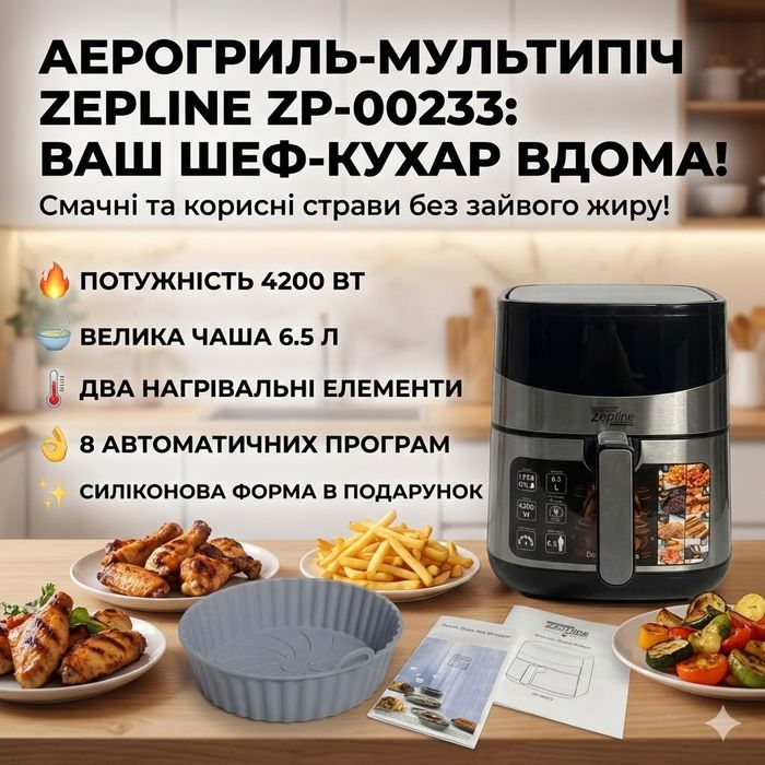 Аэрофритюрница 12,5 л. Аерогриль 8л фритюрниця 4200 Вт 2 тена