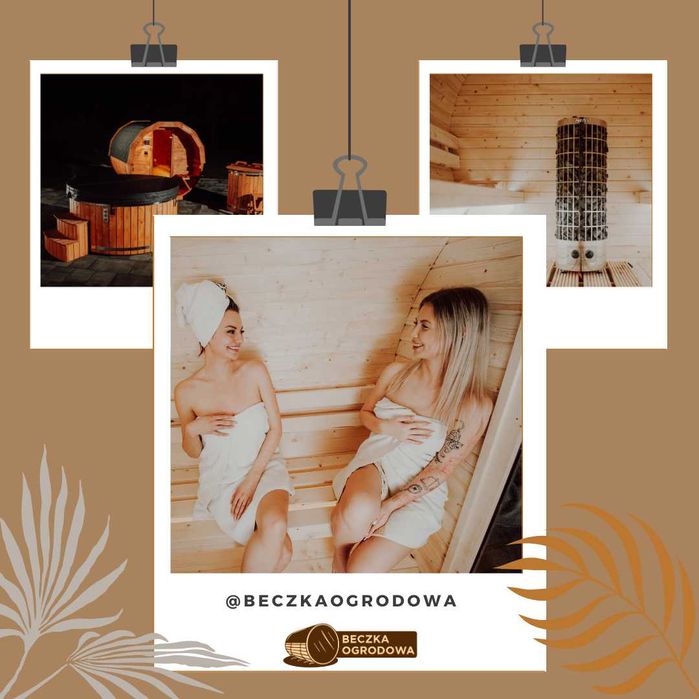 Sauna beczka ogrodowa do złożenia samodzielnego montażu DIY