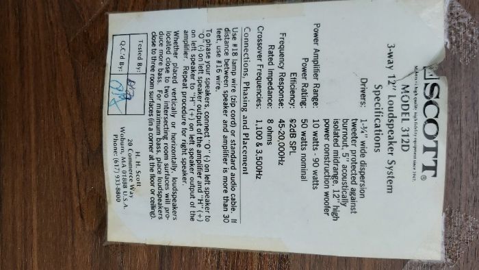 colunas scott americanas modelo 312d 90w