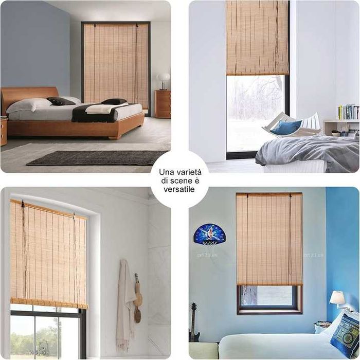 Roleta bambusowa 150x220 cm, brązowa